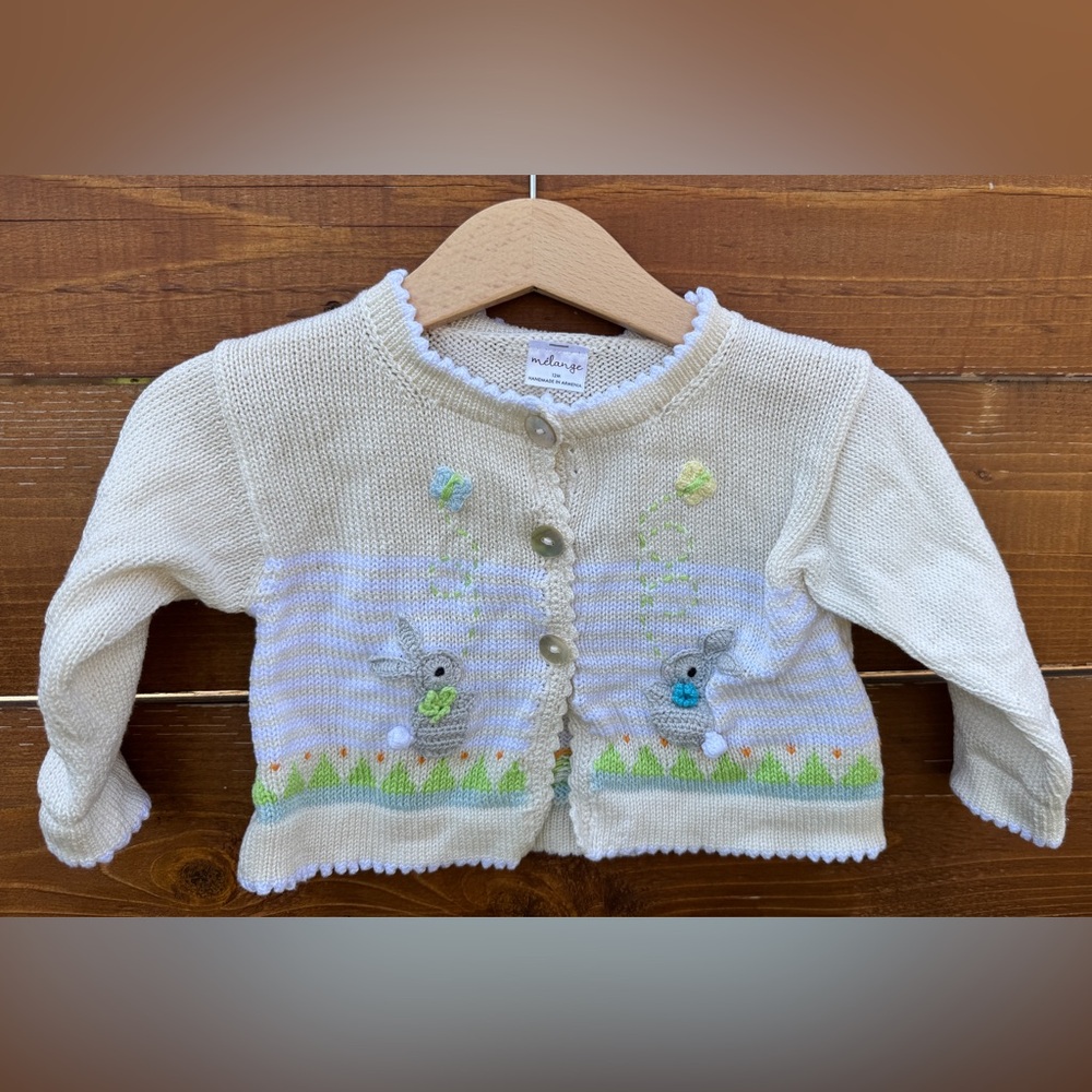 Melange Easter bunny Sweater / Cardigan 12 months